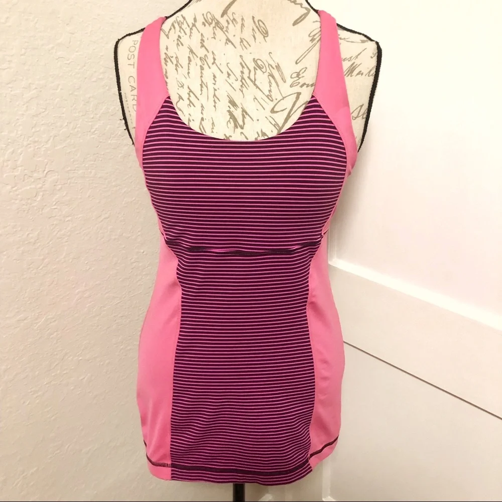 Lululemon Energy Tank Hyper Stripe Raspberry Glo